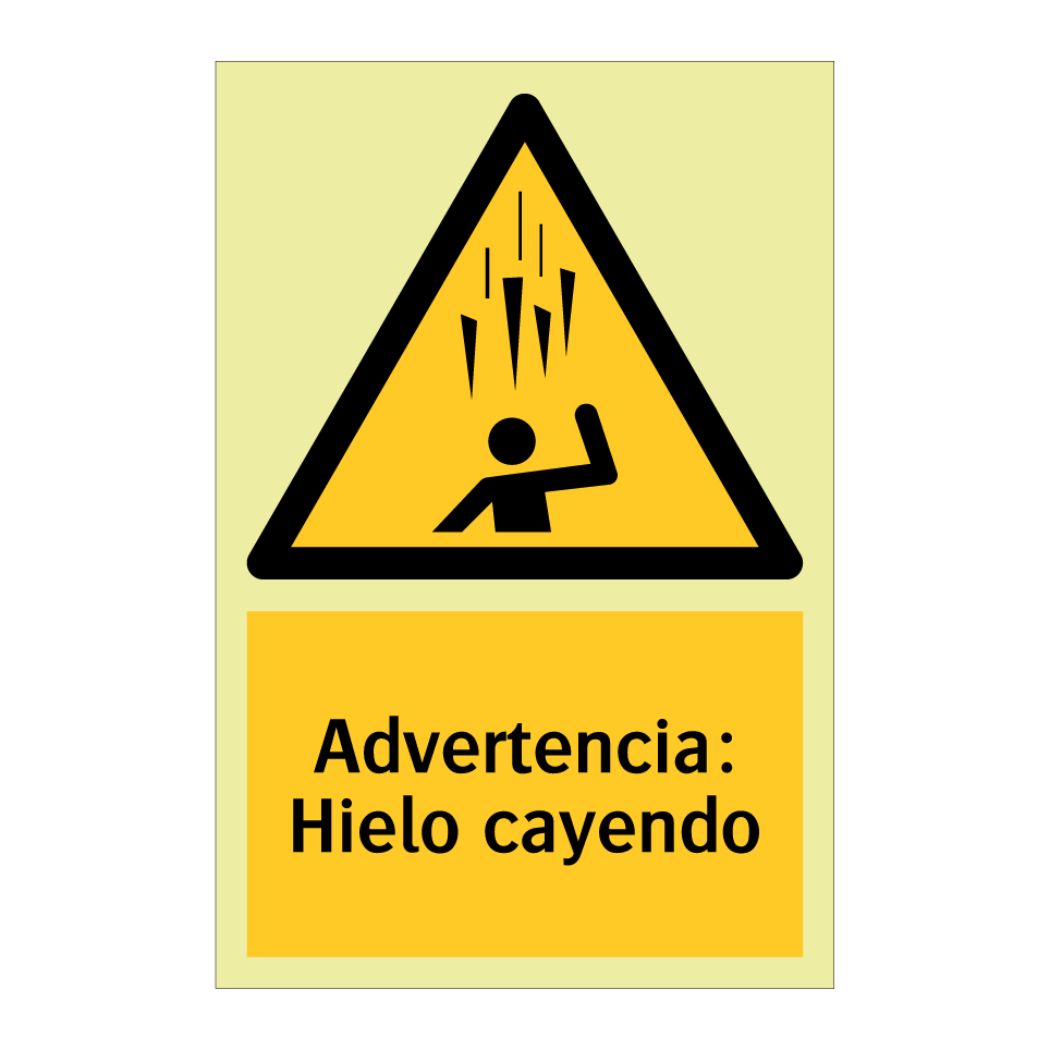 Advertencia: Hielo cayendo