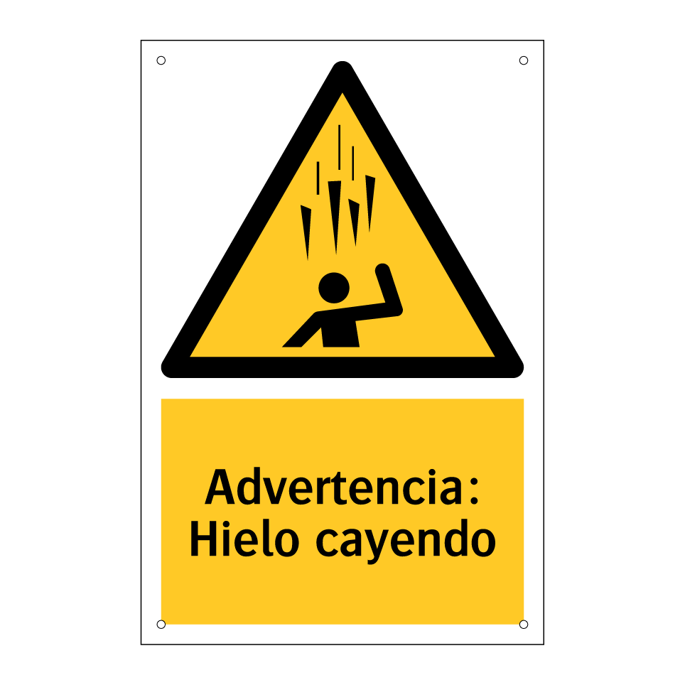 Advertencia: Hielo cayendo