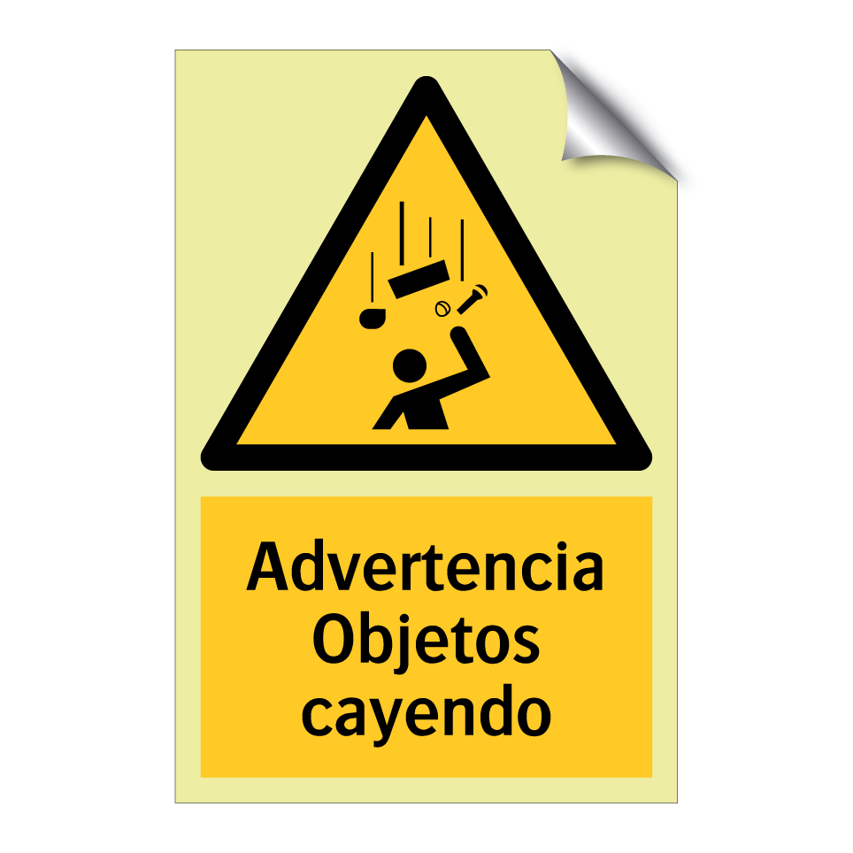Advertencia Objetos cayendo