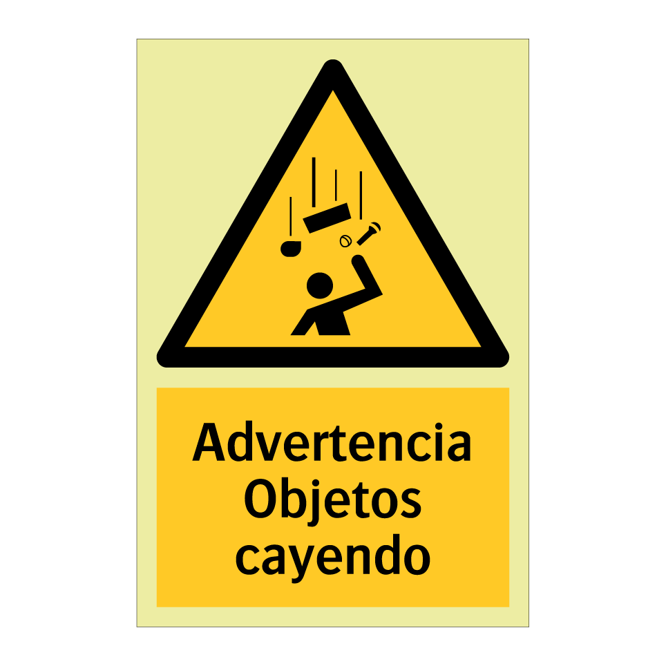 Advertencia Objetos cayendo