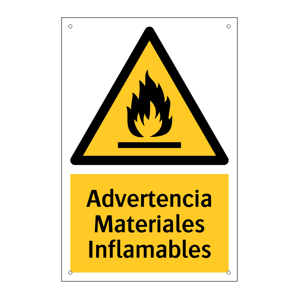 Advertencia Materiales Inflamables
