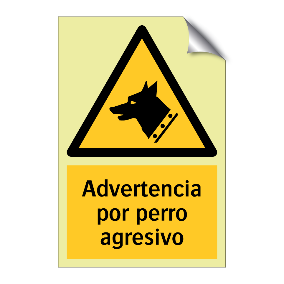 Advertencia por perro agresivo