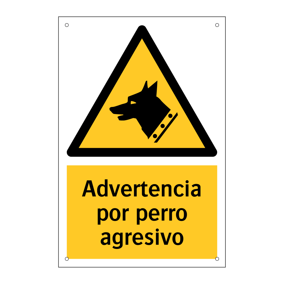 Advertencia por perro agresivo