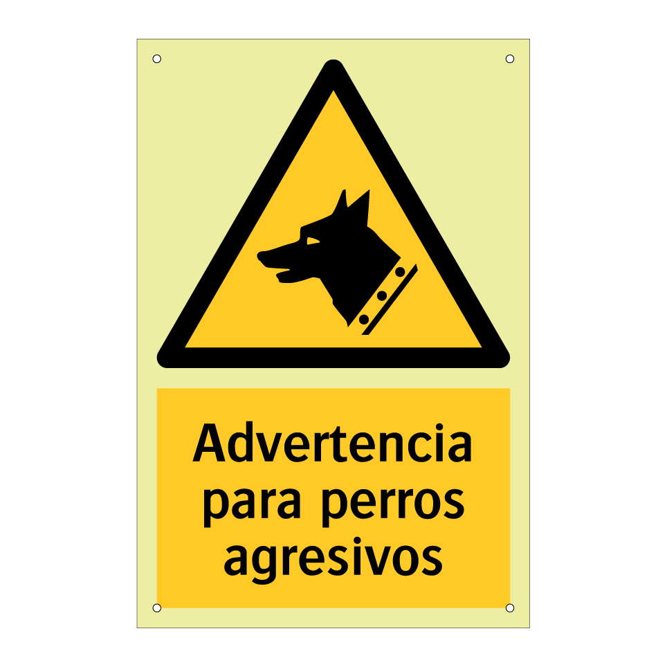 Advertencia para perros agresivos