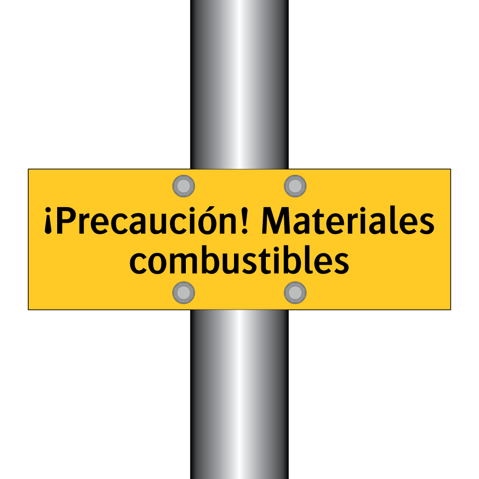 ¡Precaución! Materiales combustibles