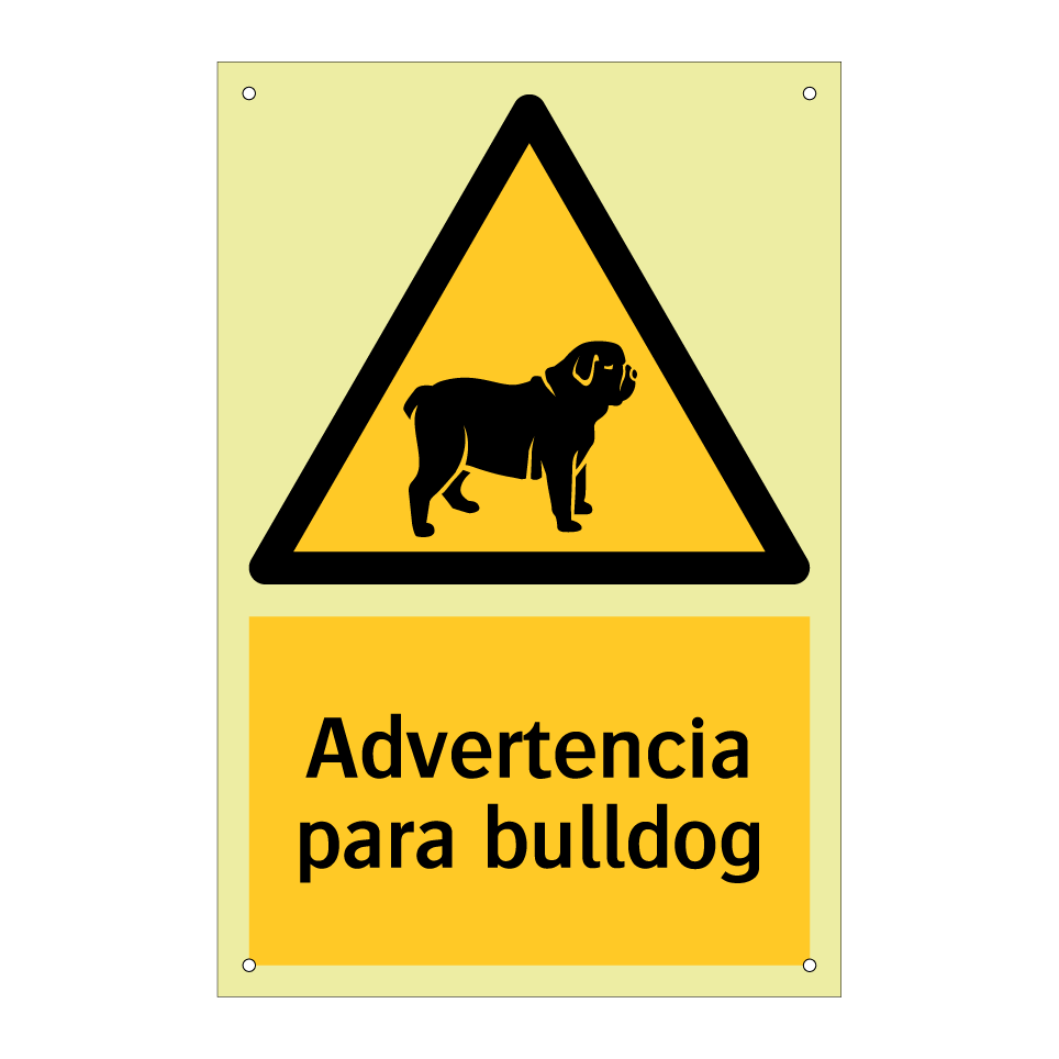 Advertencia para bulldog