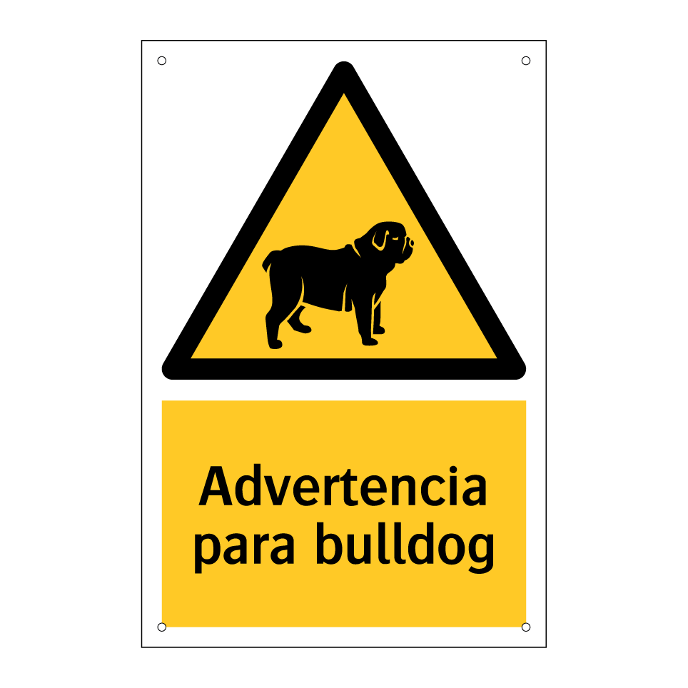 Advertencia para bulldog