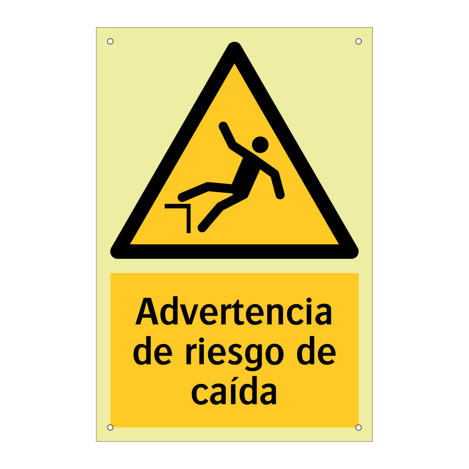 Advertencia de riesgo de caída