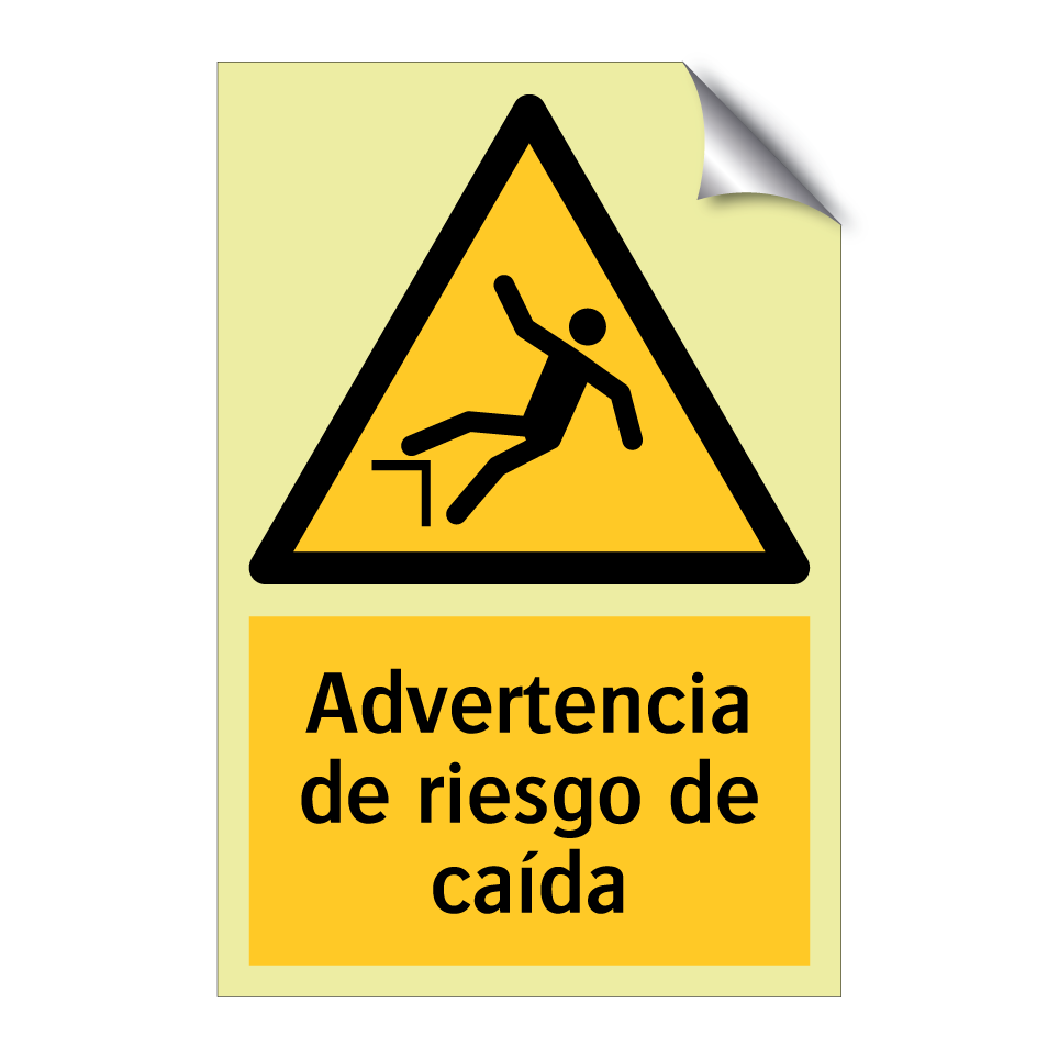 Advertencia de riesgo de caída