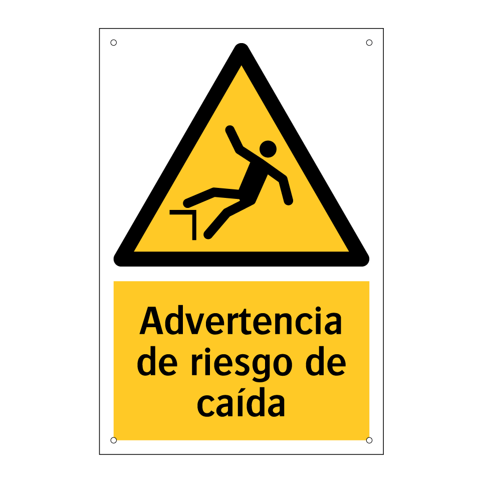 Advertencia de riesgo de caída