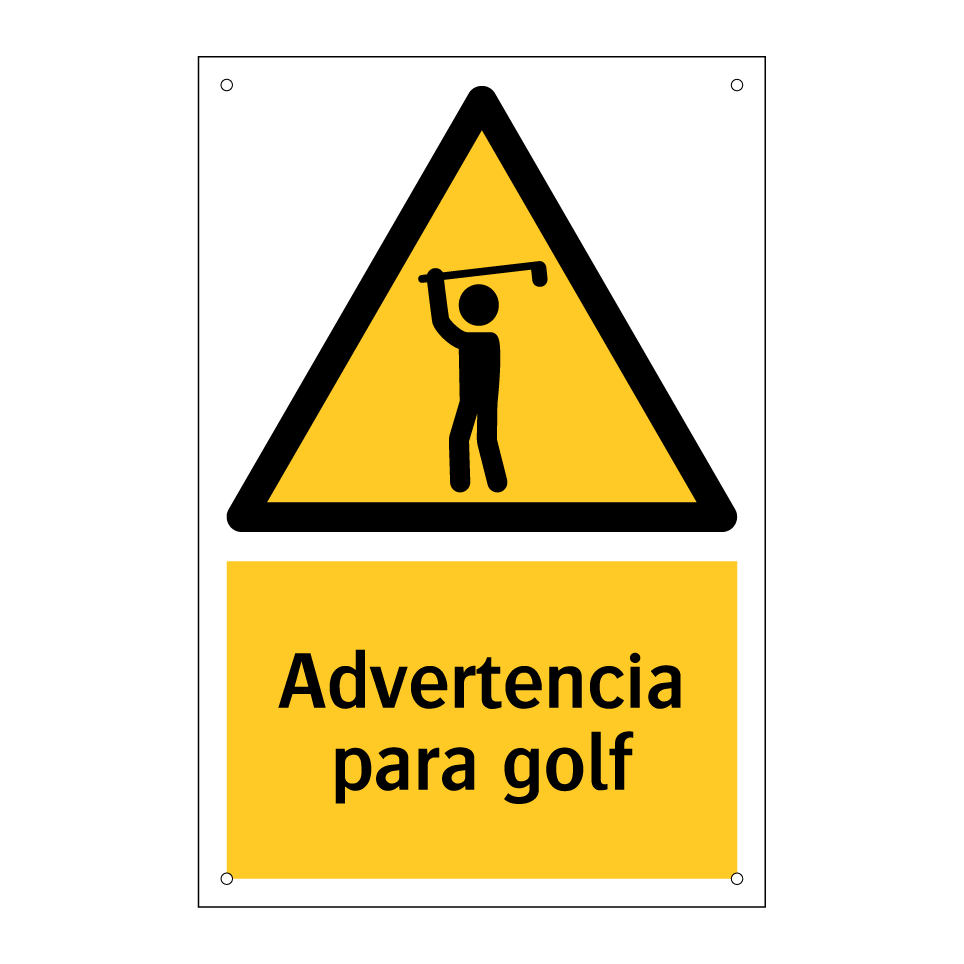 Advertencia para golf
