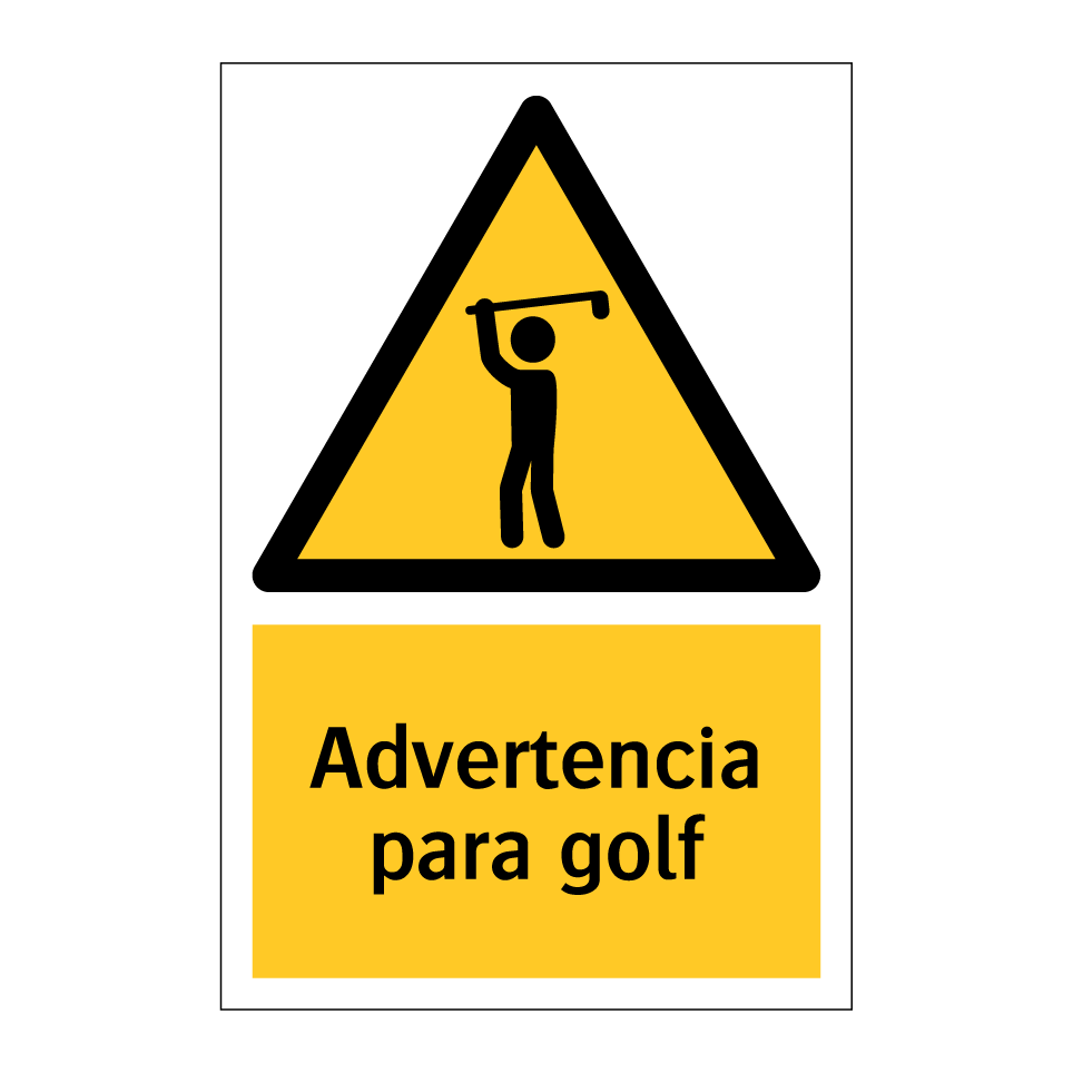 Advertencia para golf