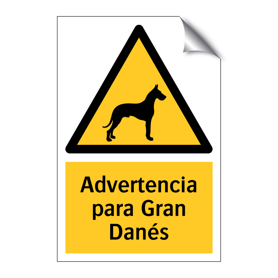 Advertencia para Gran Danés