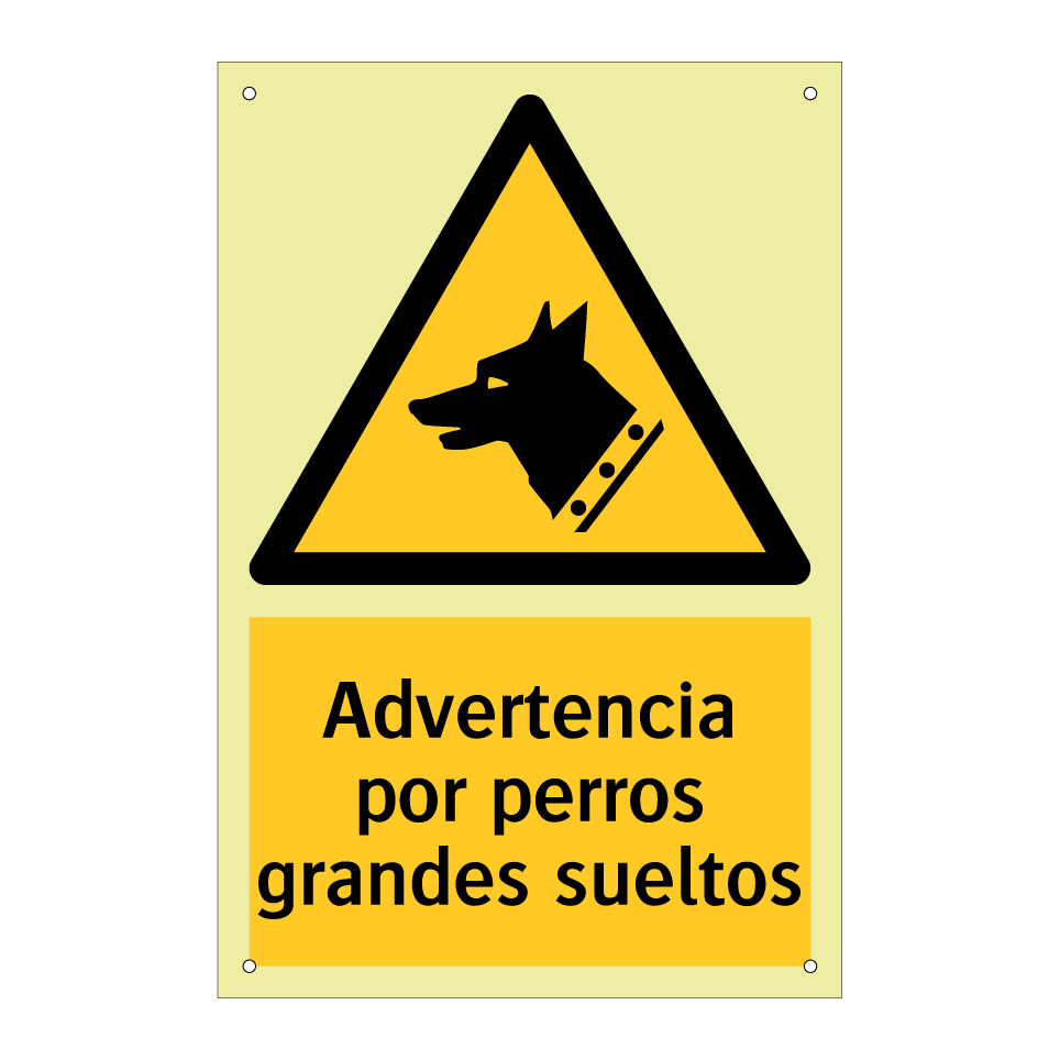 Advertencia por perros grandes sueltos