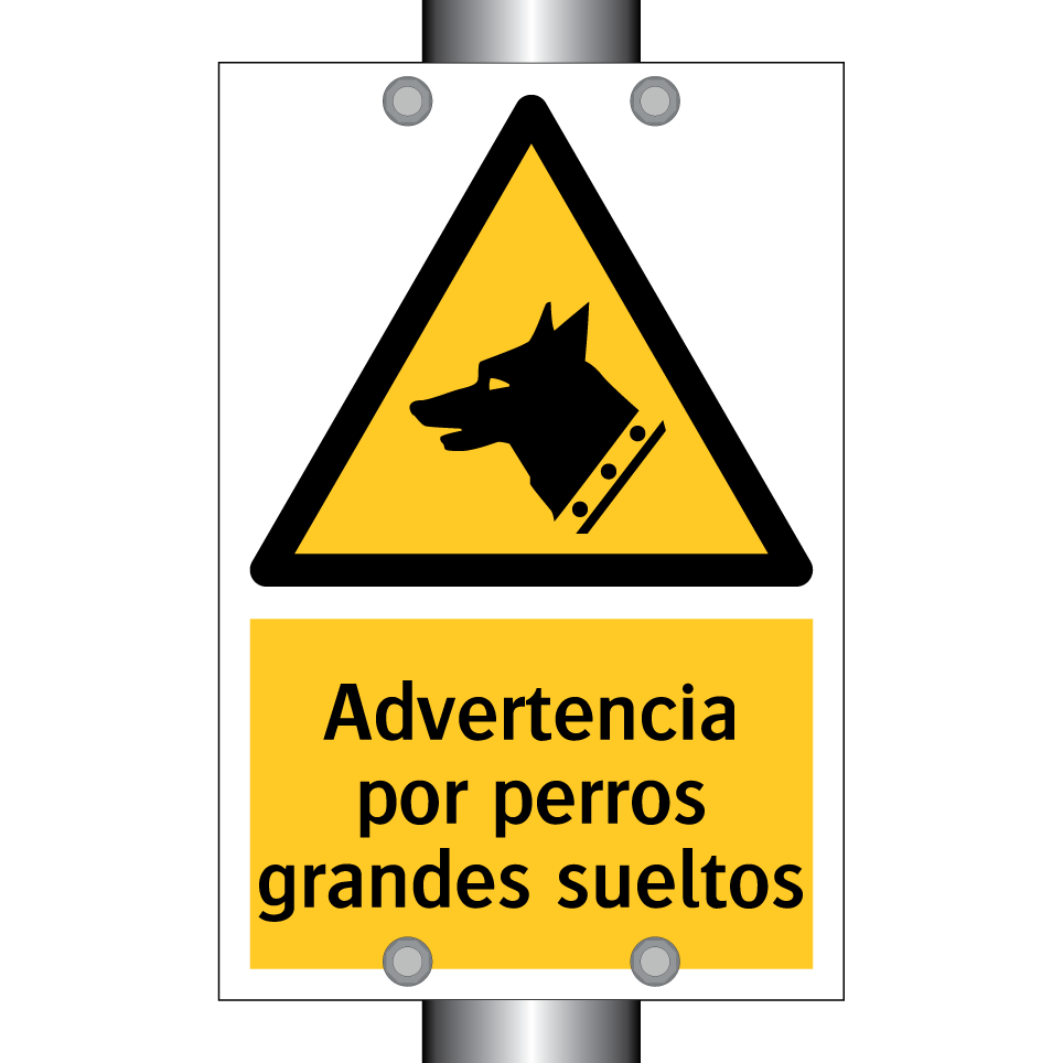 Advertencia por perros grandes sueltos