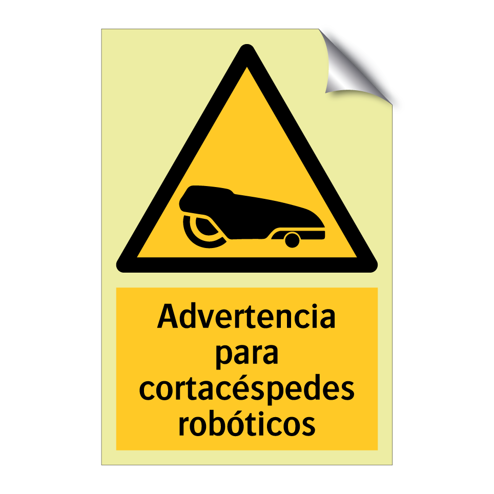 Advertencia para cortacéspedes robóticos