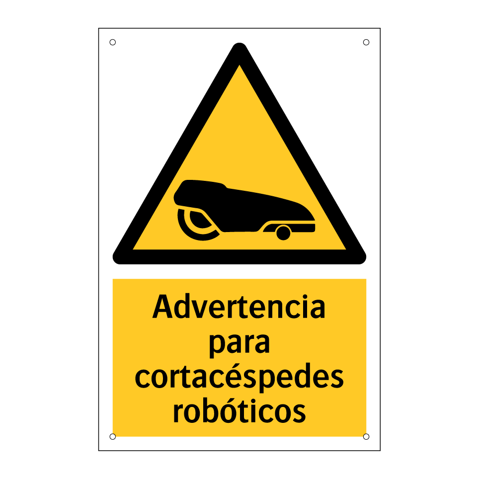 Advertencia para cortacéspedes robóticos
