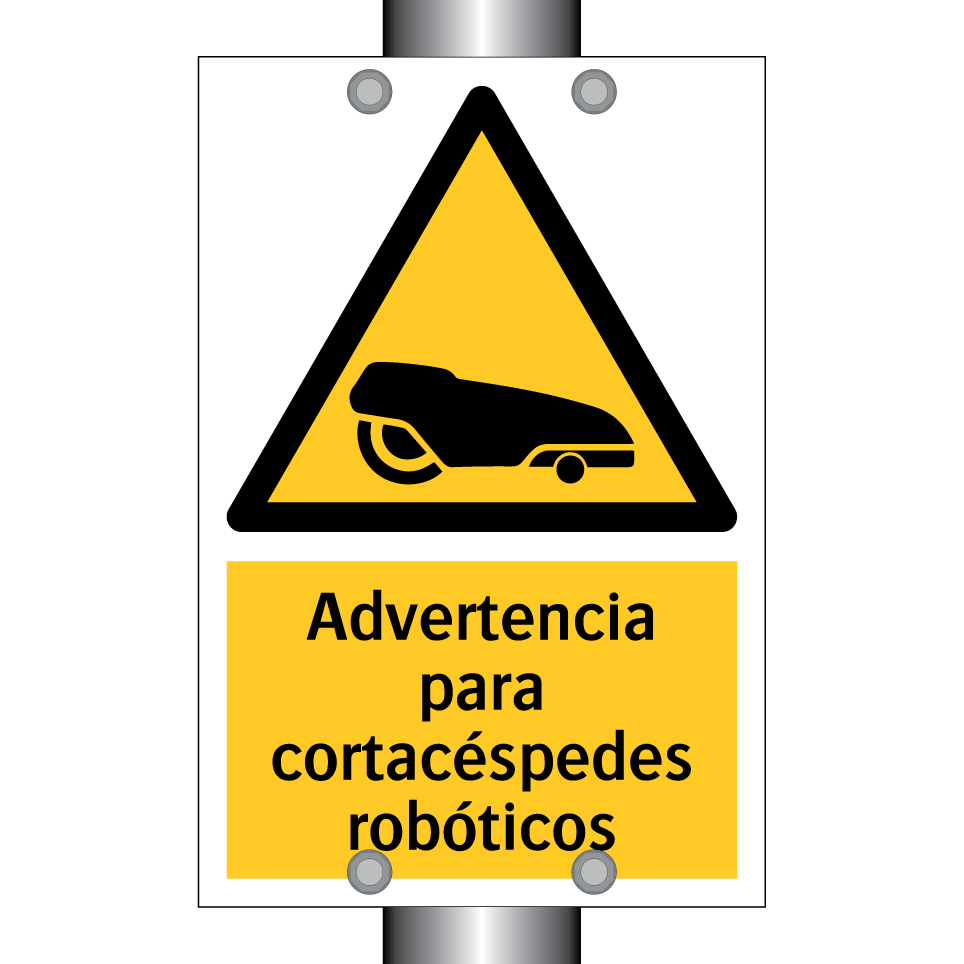Advertencia para cortacéspedes robóticos