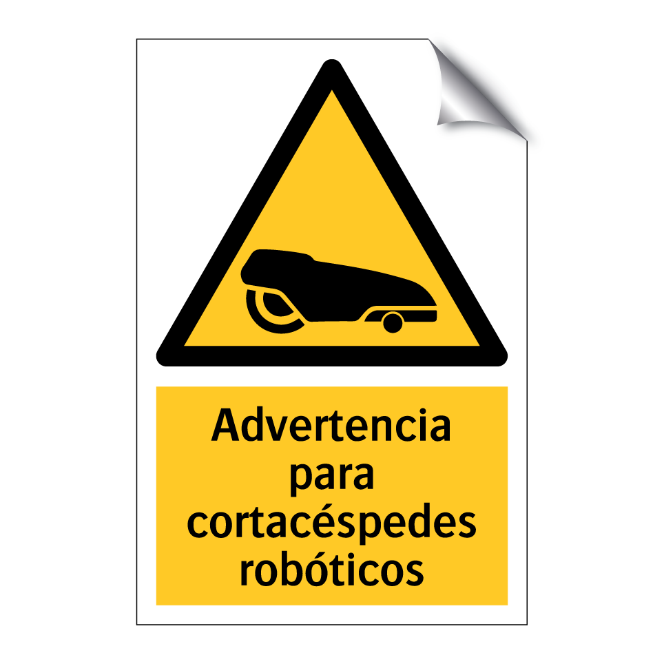 Advertencia para cortacéspedes robóticos