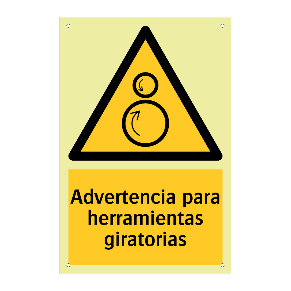 Advertencia para herramientas giratorias