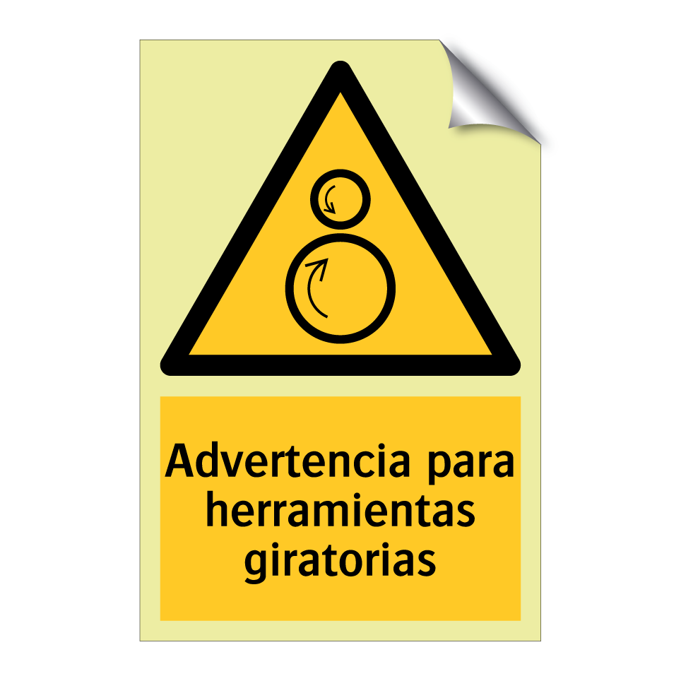 Advertencia para herramientas giratorias