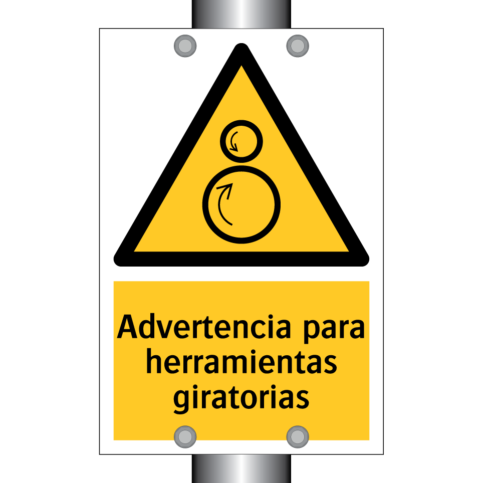 Advertencia para herramientas giratorias