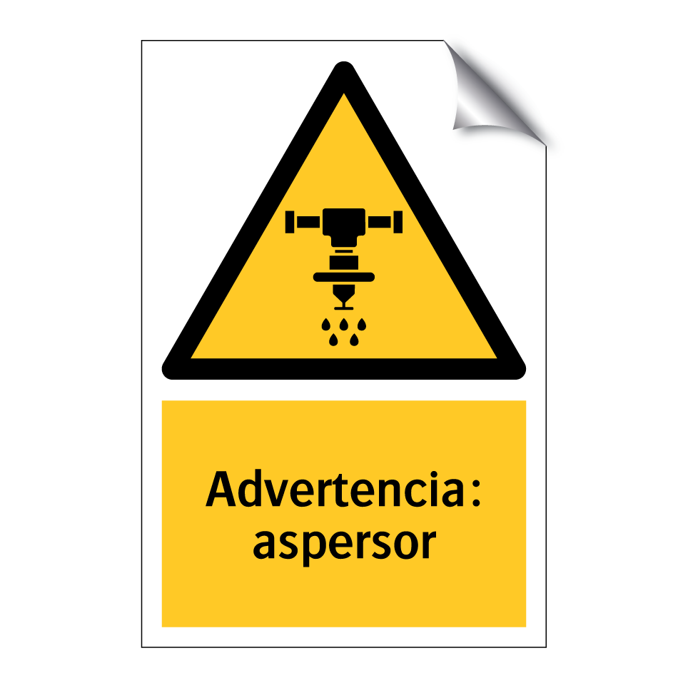 Advertencia: aspersor