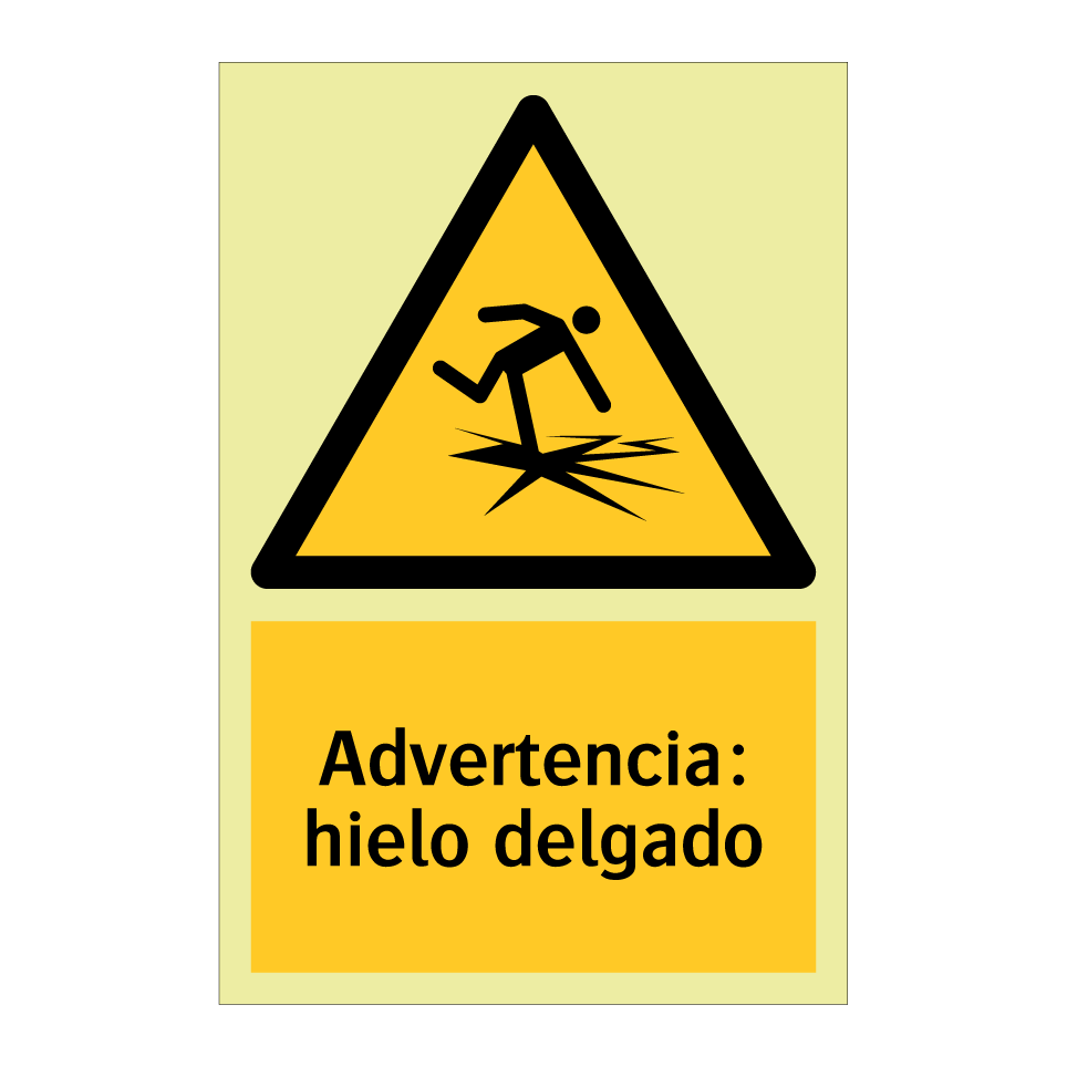 Advertencia: hielo delgado