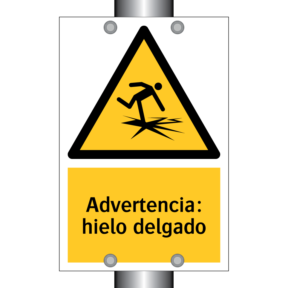 Advertencia: hielo delgado