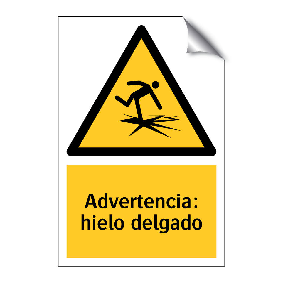 Advertencia: hielo delgado