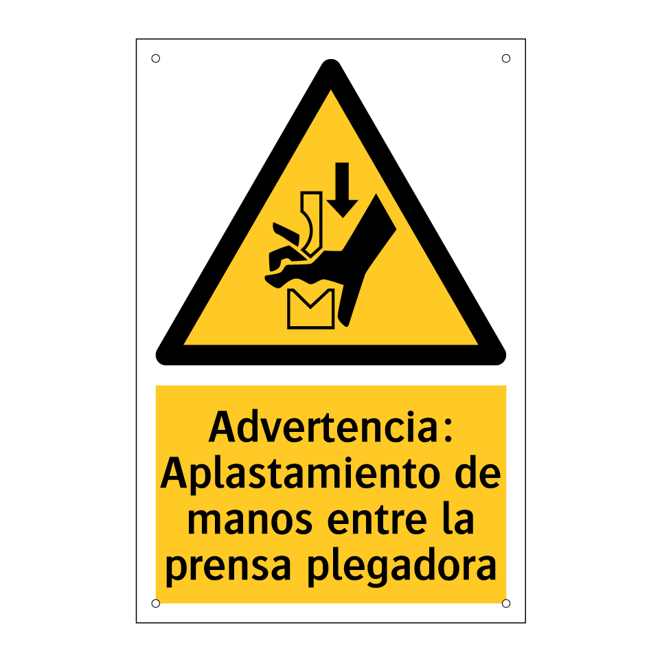 Advertencia: Aplastamiento de manos entre la prensa plegadora