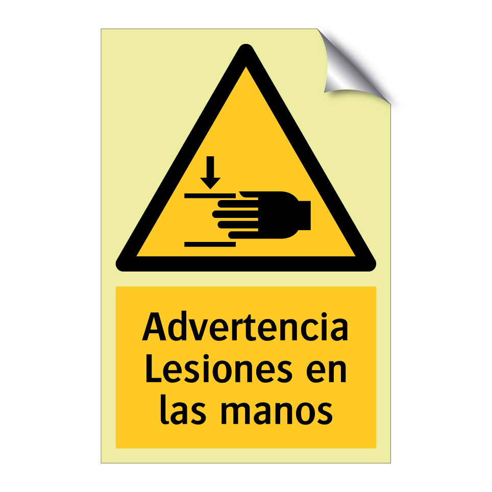 Advertencia Lesiones en las manos