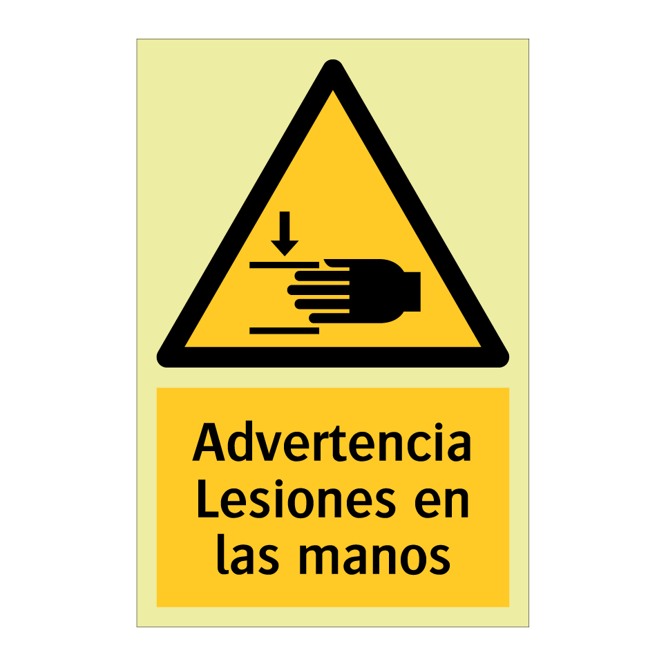 Advertencia Lesiones en las manos
