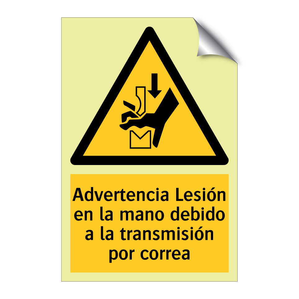 Advertencia Lesión en la mano debido a la transmisión por correa