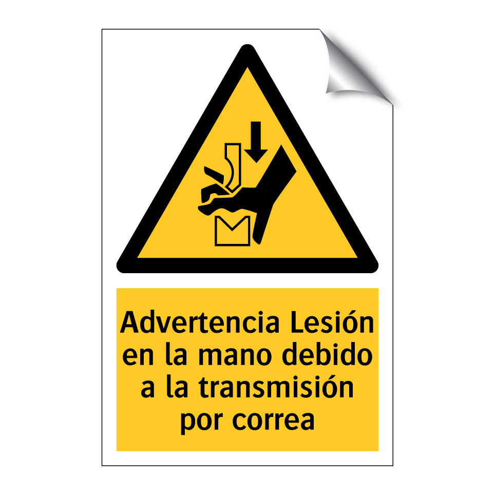 Advertencia Lesión en la mano debido a la transmisión por correa