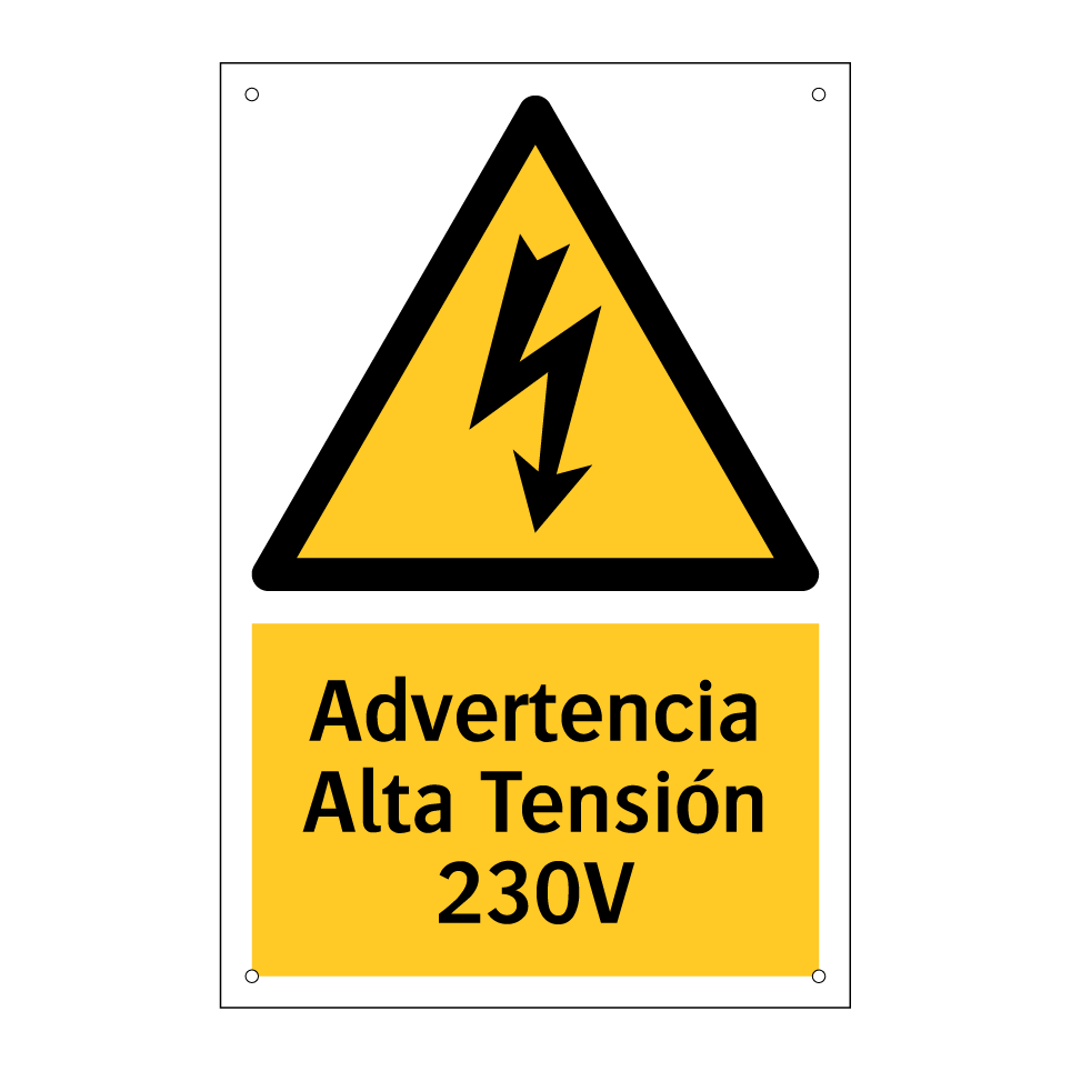 Advertencia Alta Tensión 230V