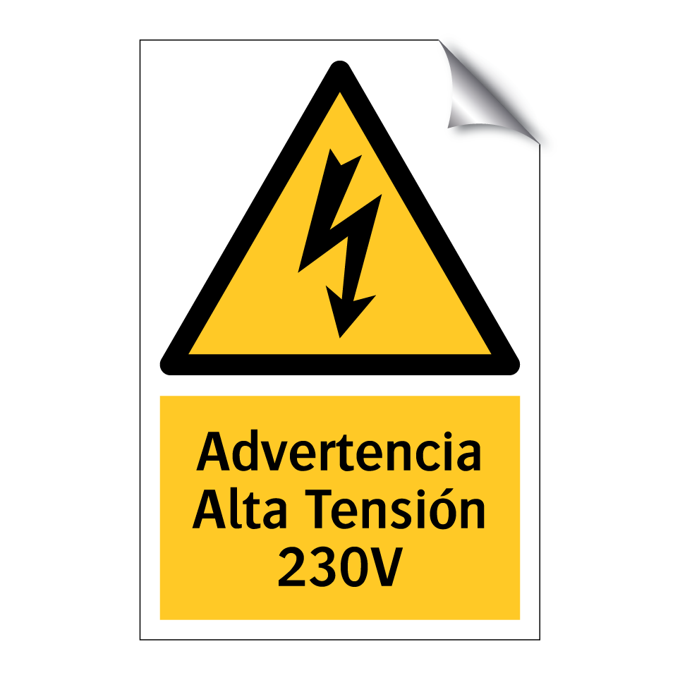 Advertencia Alta Tensión 230V