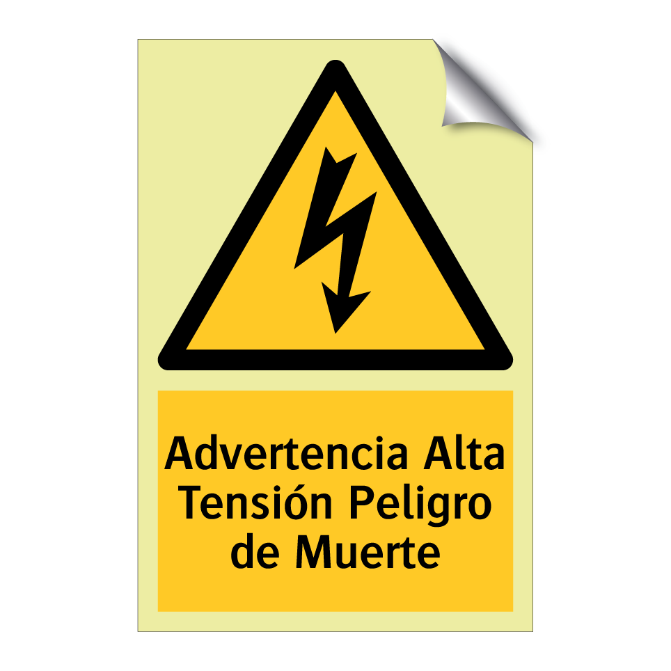 Advertencia Alta Tensión Peligro de Muerte