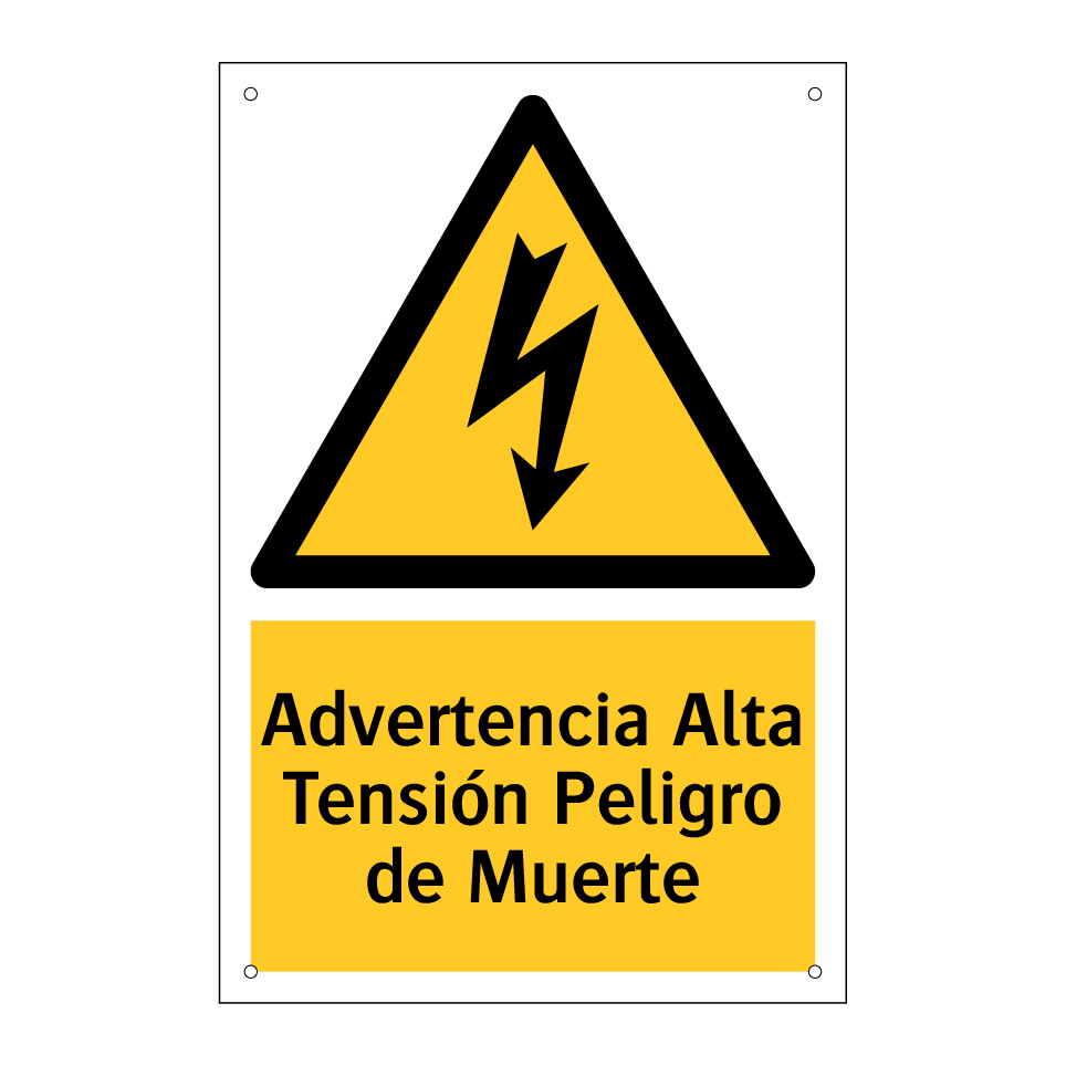 Advertencia Alta Tensión Peligro de Muerte