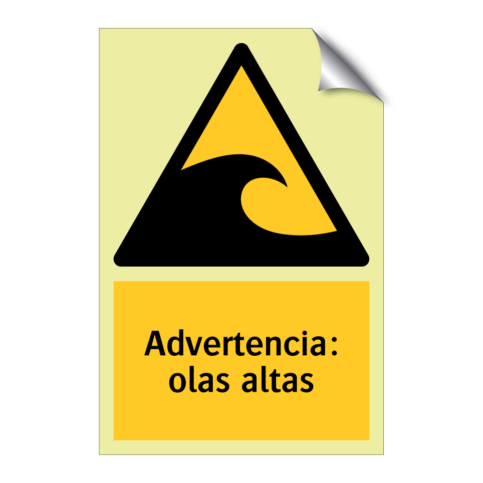 Advertencia: olas altas