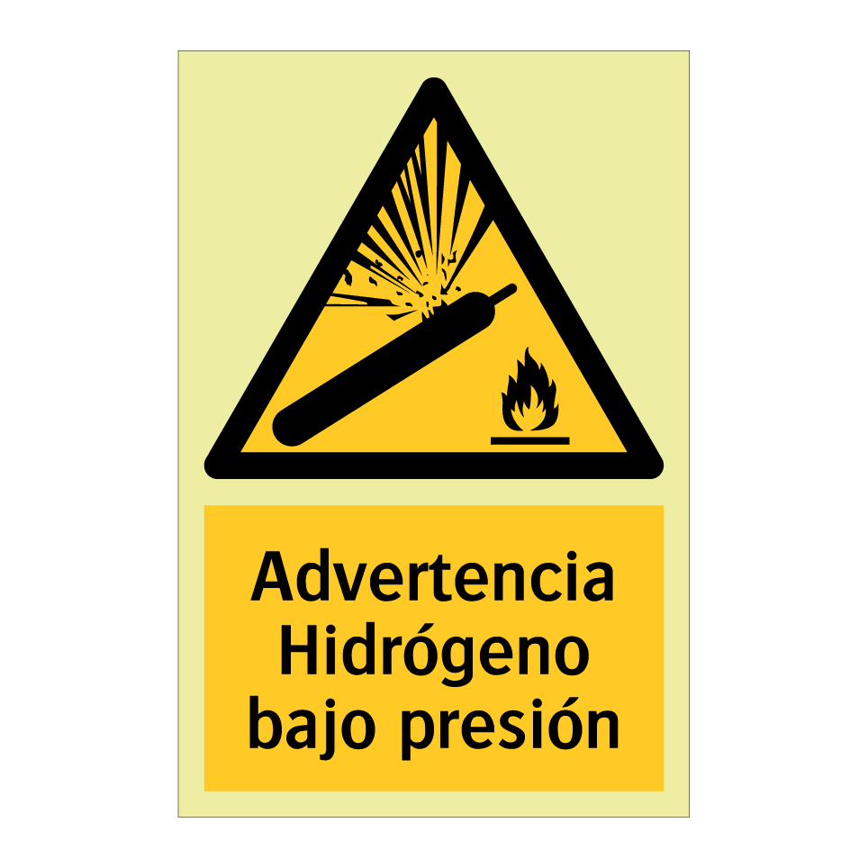 Advertencia Hidrógeno bajo presión