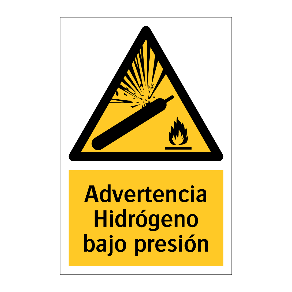 Advertencia Hidrógeno bajo presión