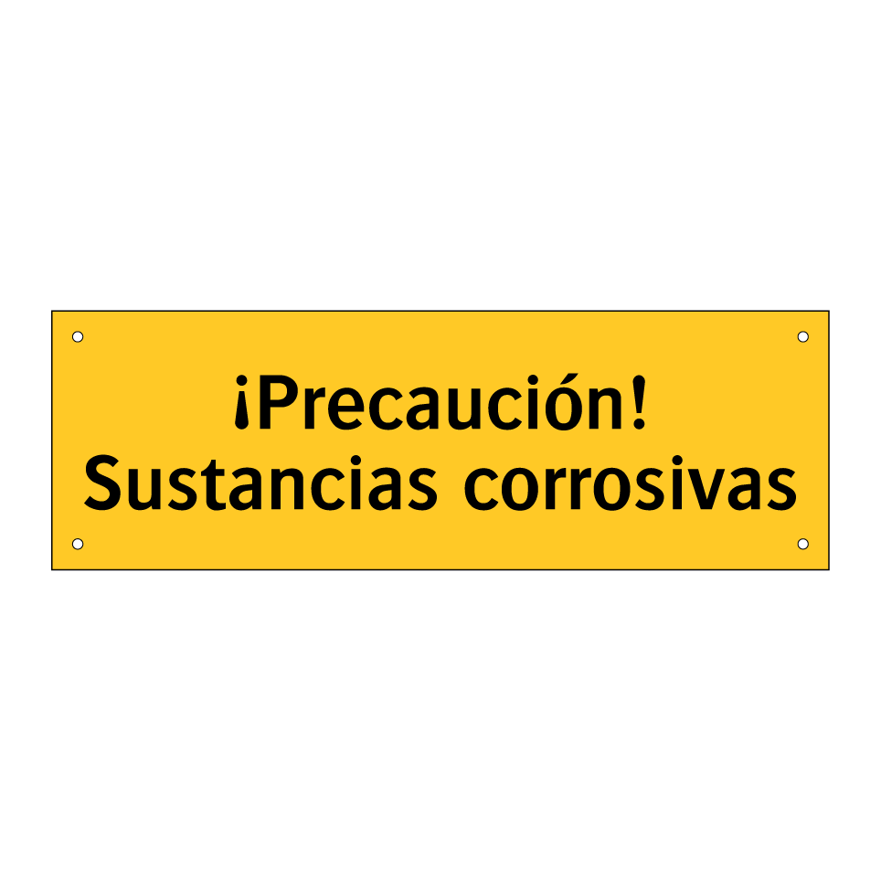 ¡Precaución! Sustancias corrosivas