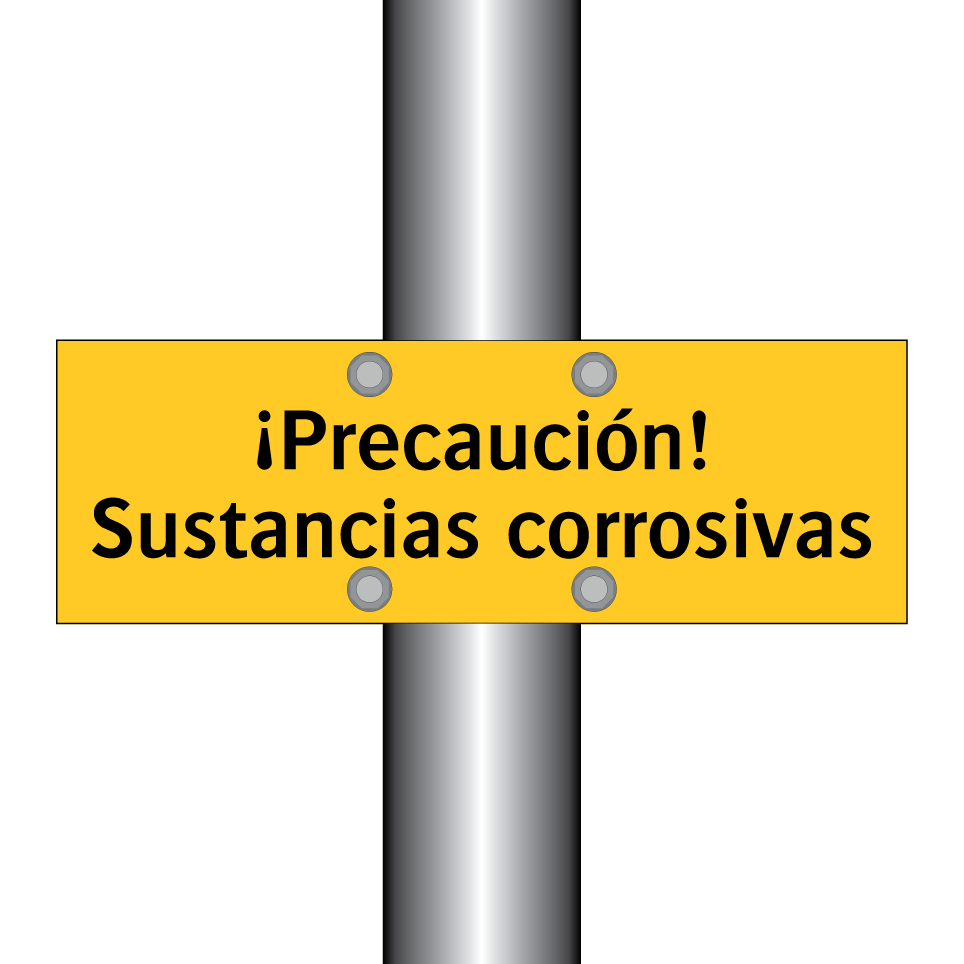 ¡Precaución! Sustancias corrosivas
