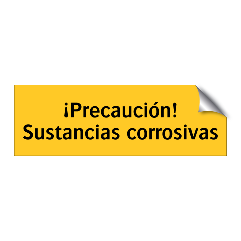 ¡Precaución! Sustancias corrosivas