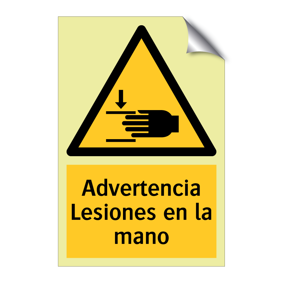 Advertencia Lesiones en la mano