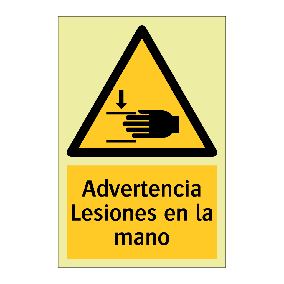 Advertencia Lesiones en la mano