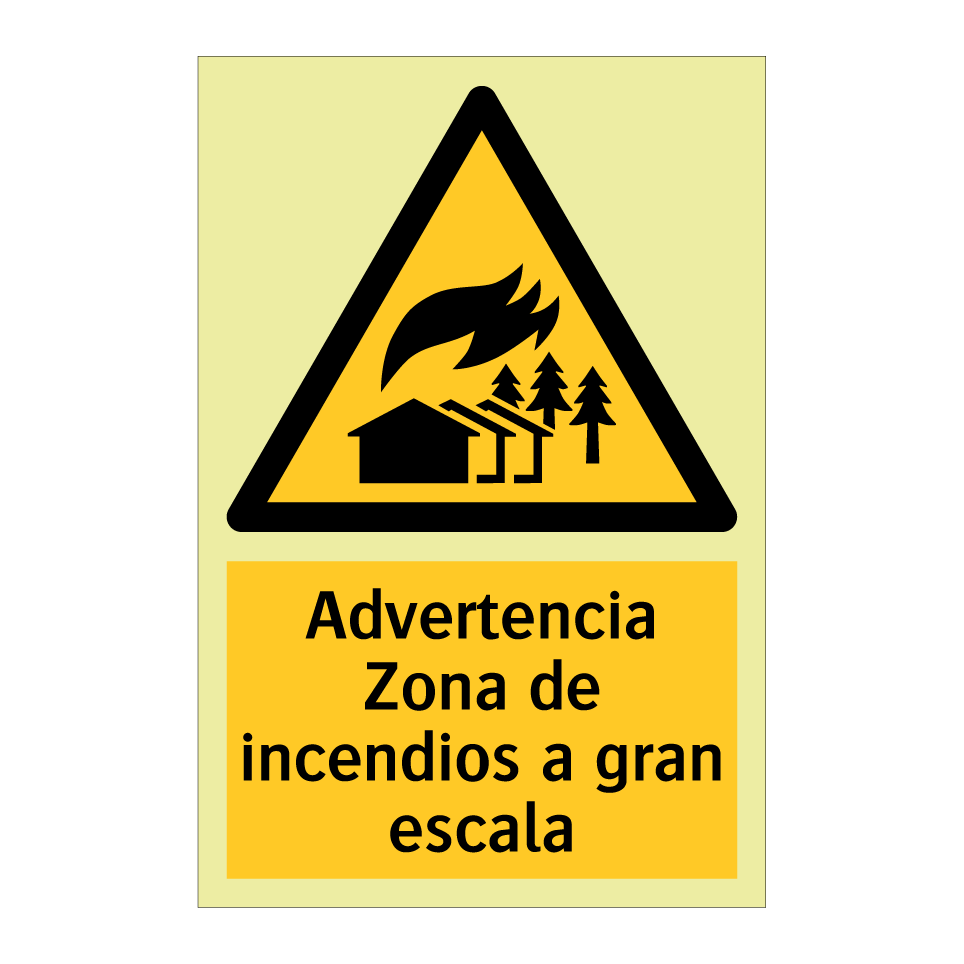 Advertencia Zona de incendios a gran escala