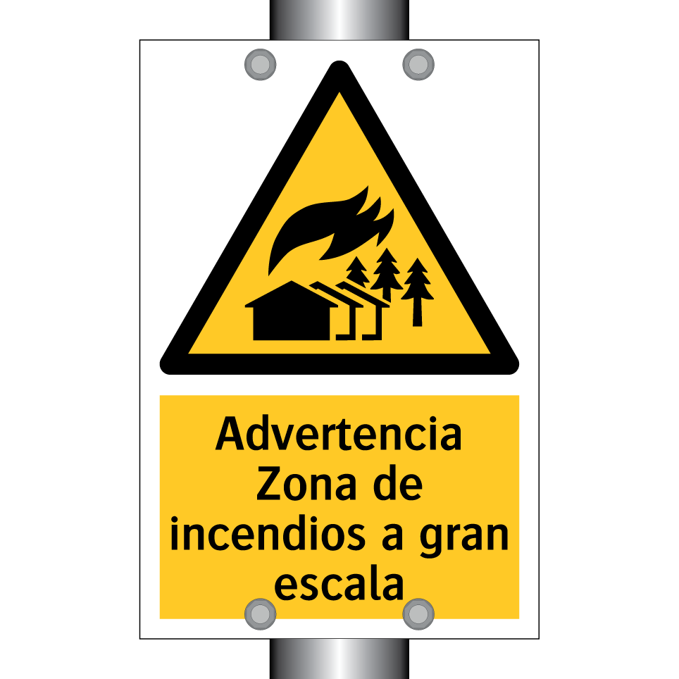 Advertencia Zona de incendios a gran escala