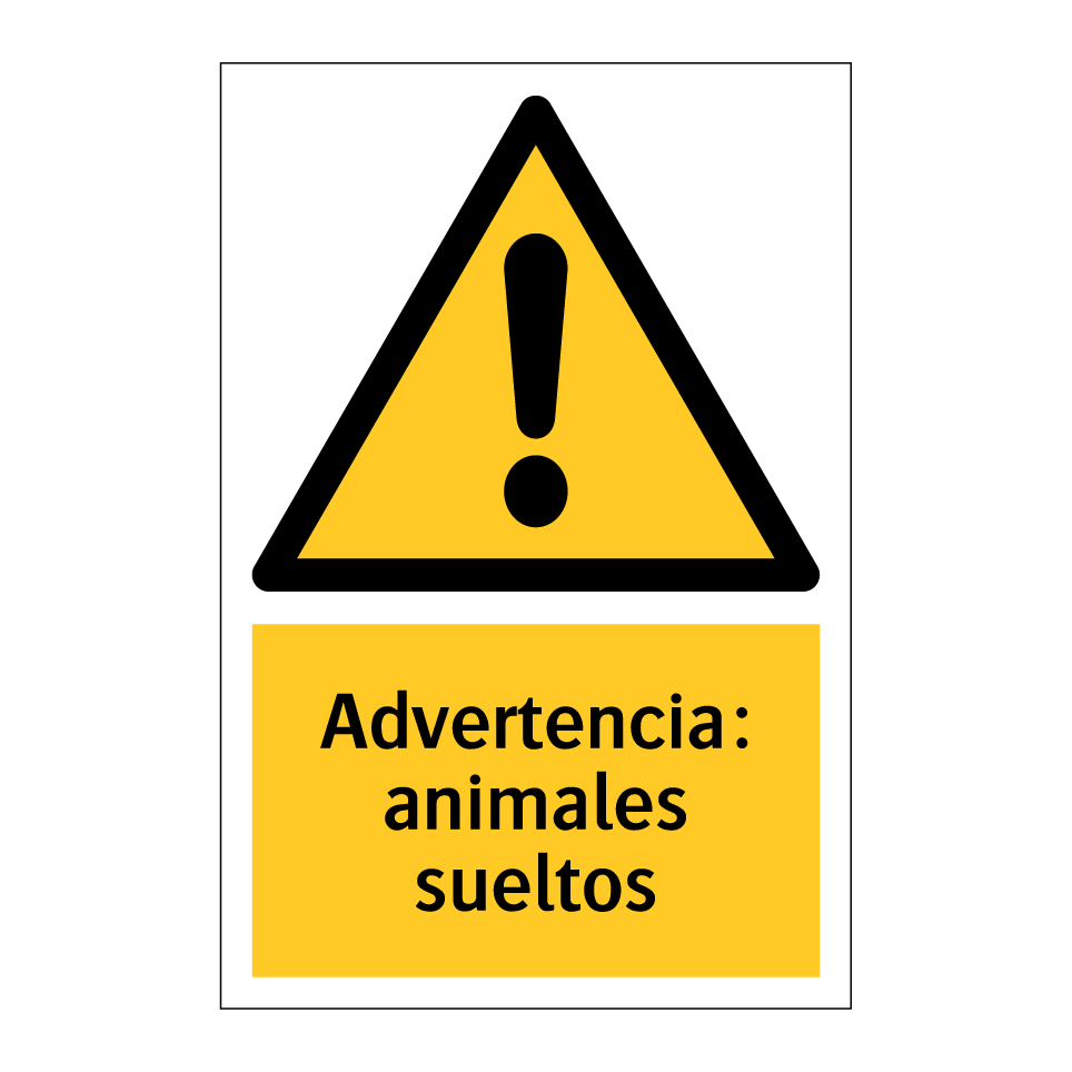Advertencia: animales sueltos